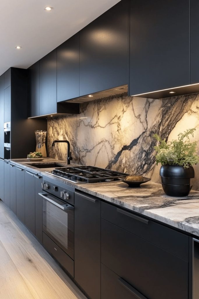 Modern kitchen featuring warm colors, natural wood cabinets, and contemporary design trends replacing all-white kitchens