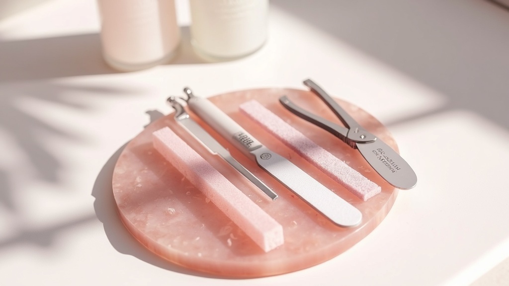 Flat lay of essential nail tools for long-lasting manicures