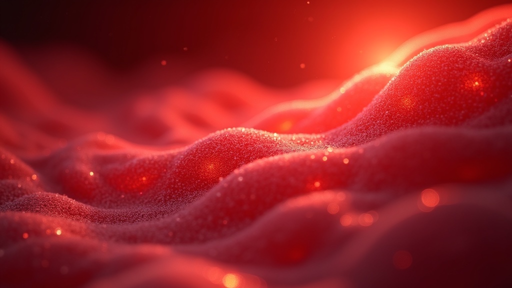 Microscopic view of collagen remodeling during red light therapy