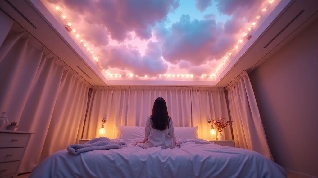cloud lights: aesthetic bedroom, DIY ceiling, LED