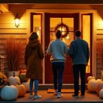 fall halloween decor: autumn aesthetic, pumpkins, porch
