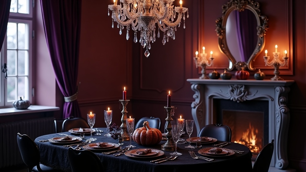 halloween decor: indoor spooky, party styling, gothic