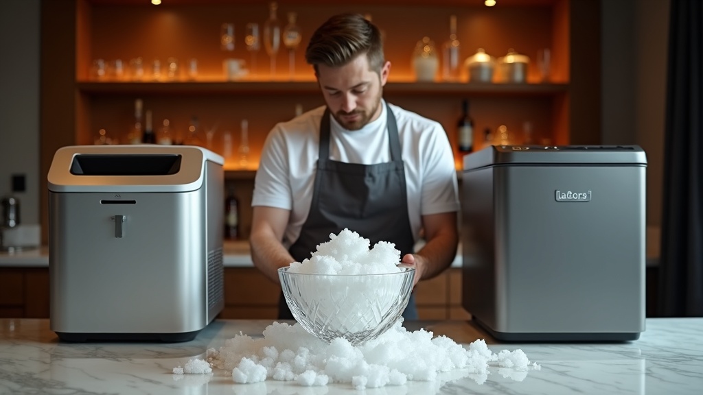 Comparison of Opal, Whynter, and Igloo nugget ice makers for home bar review
